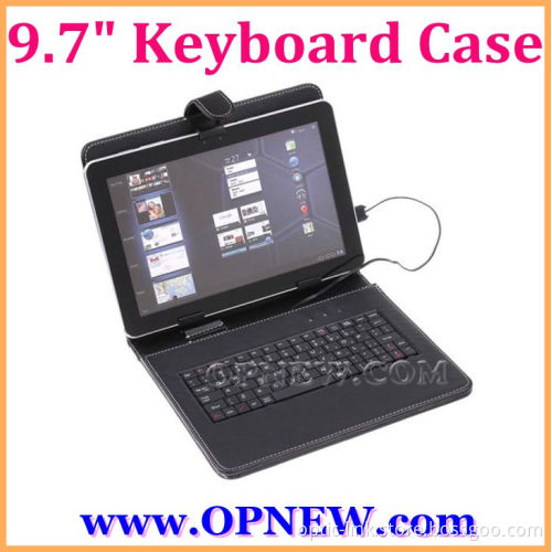 9.7" Keyboard Leather Cover Case QWERTY USB/mini USB/Micro Bracket Bag for 9.7" Tablet PC MID PDA Drop Shipping OPNEW Wholesale